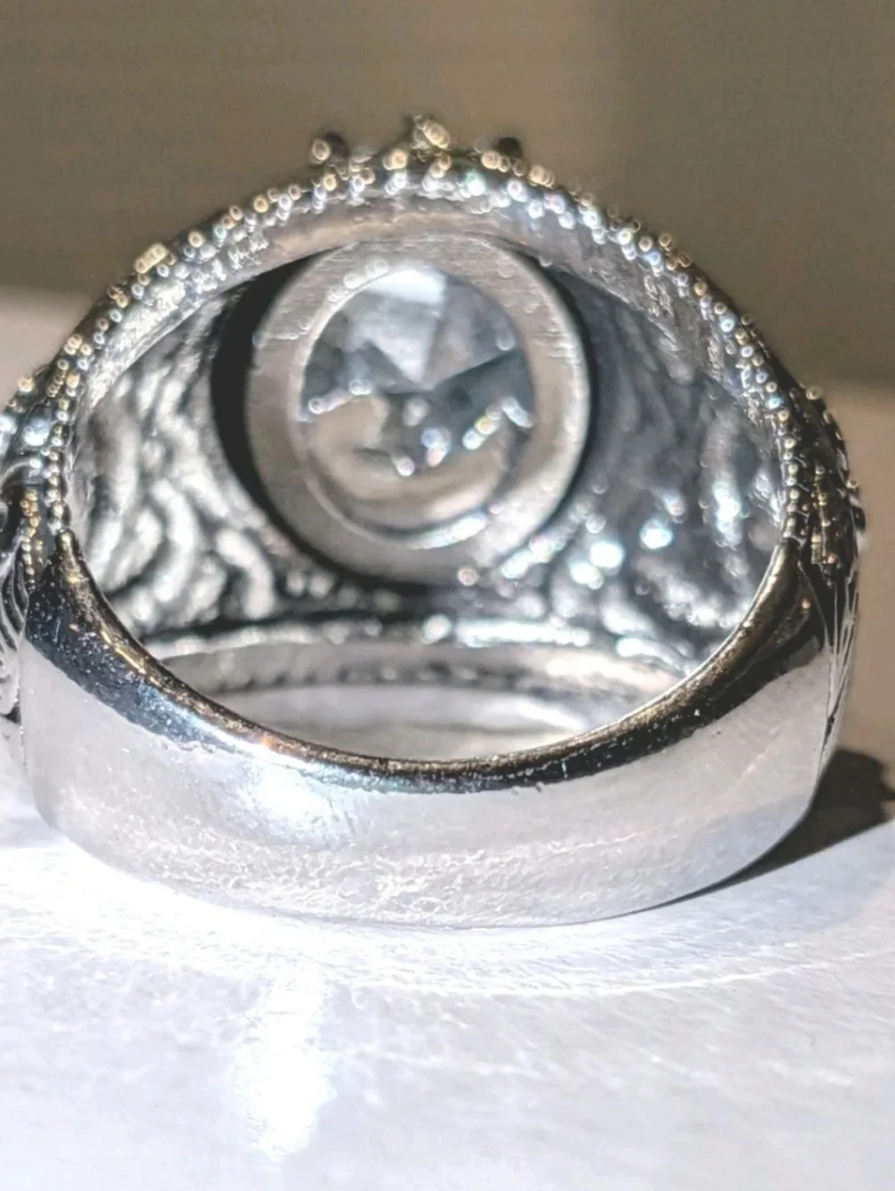 Men's Turkish Vintage Style Ring Silver Plated 5 Ct Lab-Created Sapphire Sz 10